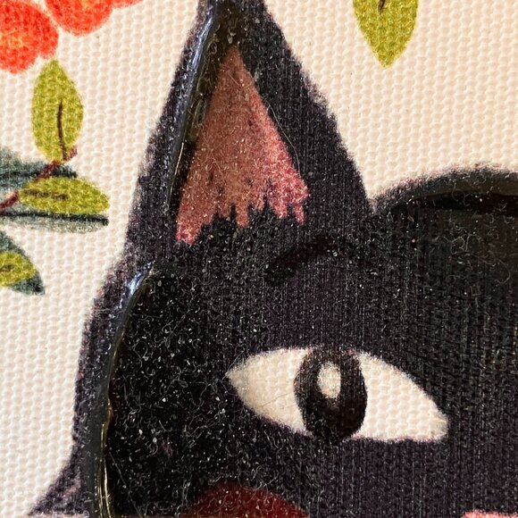 Vintage Mia Charro Cat And Heart Print- Waxed Print on Wood Block Frame - Picture 5 of 8